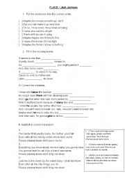 English Worksheet: FLAKE - Jack Johnson