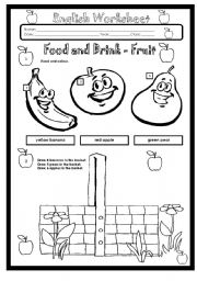 English Worksheet: Fruit