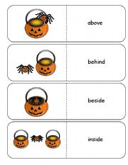 Where is the Spider Halloween Preposition Dominoes and Memory Cards Part 1 of 3