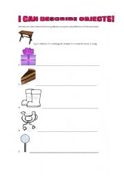 English worksheet: I can describe objects
