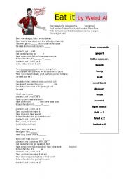 English Worksheet: Listening activity for food vocabulary- Eat it! 