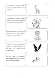 English Worksheet: ANIMALS DESCRIPTIONS - DOMINOES