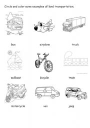 Land Transportation Worksheet