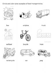 land transportation worksheet esl worksheet by chix111