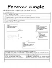 English Worksheet: forever single