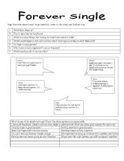 English worksheet: forever single