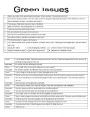 English Worksheet: Green issuus