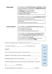 English Worksheet: Present simple present progressive