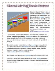 English Worksheet: China and India Next Economic Superpower 