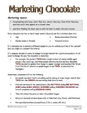 English Worksheet: How to sell chocolate