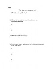 English Worksheet: The Cask of Amontillado