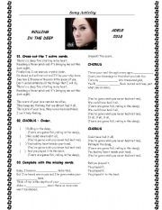 English Worksheet: Song - ROLLING IN THE DEEP - Adele