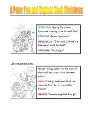 English Worksheet: A Peter Pan and Captian Hook Christmas