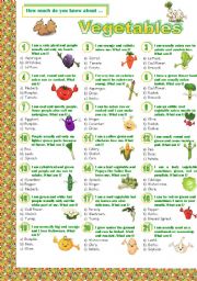 English Worksheet: Vegetables-Quiz