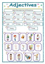 English Worksheet: Adjectives