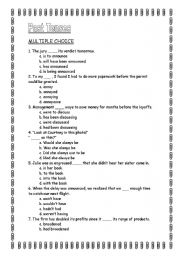 English worksheet: Past tenses