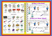 English Worksheet: SCHOOL SUBJECTS/ SCHOOL OBJECTS/ THAT-THIS/ THOSE-THESE