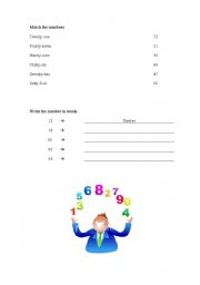 English Worksheet: Numbers activity review