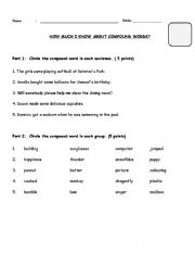 English Worksheet: compound words