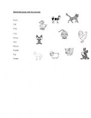 English worksheet: Animals