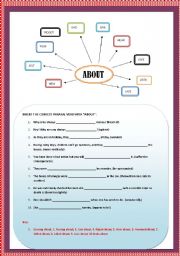 English Worksheet: PHRASALS WITH ABOUT