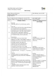 English Worksheet: lesson plan means of transportation