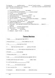 English Worksheet: Tenses Chart