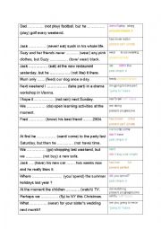 warm up to mixed tenses and solutions