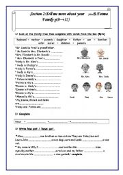 English Worksheet: family