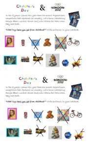 English Worksheet: Olympic Games and toys