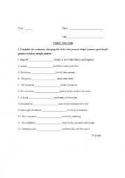 English Worksheet: Passive Voice