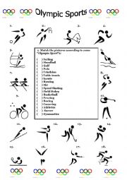 English Worksheet: Some Olympic Sports