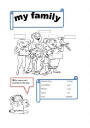 English Worksheet: MY FAMILY