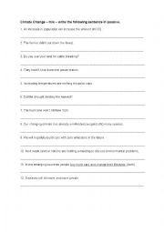 English Worksheet: passive mix  - global warming