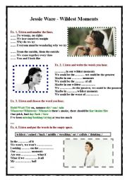 English Worksheet: Listening - Jessie Ware - Wildest Moments