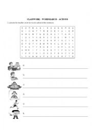 English Worksheet: Actions and Present continuous