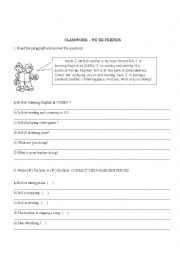 English Worksheet: Present continuous