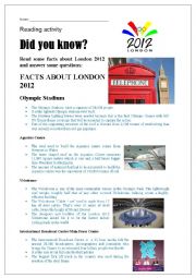 English Worksheet: Facts about London Olympic Games