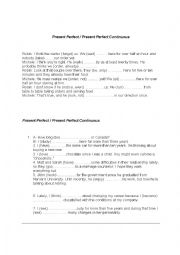 English Worksheet: Present Perfect / Present Perfect Continuous 