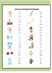 English Worksheet: reading and spelling 