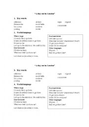 English Worksheet:  travela day out in London