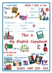 English Worksheet: copybook cover