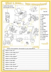 English Worksheet: Toys... everywhere!