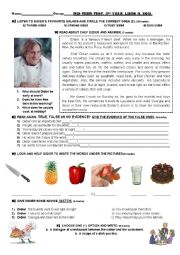 English Worksheet: Test on cookinf-food