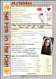 English Worksheet: SET FIRE TO THE RAIN - BY ADELE