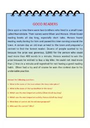 English Worksheet: GOOD READERS