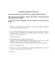 English Worksheet: Different Composition Genre Topics