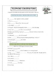 English Worksheet: Telephone Conversations