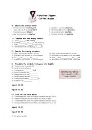 English Worksheet: Carly Rae Jepsen - Call Me Maybe