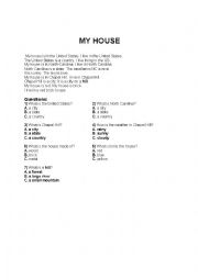 English Worksheet: My House